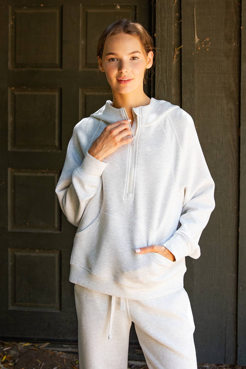 MODAL SCUBA QUARTER ZIP HODDIE JACKET